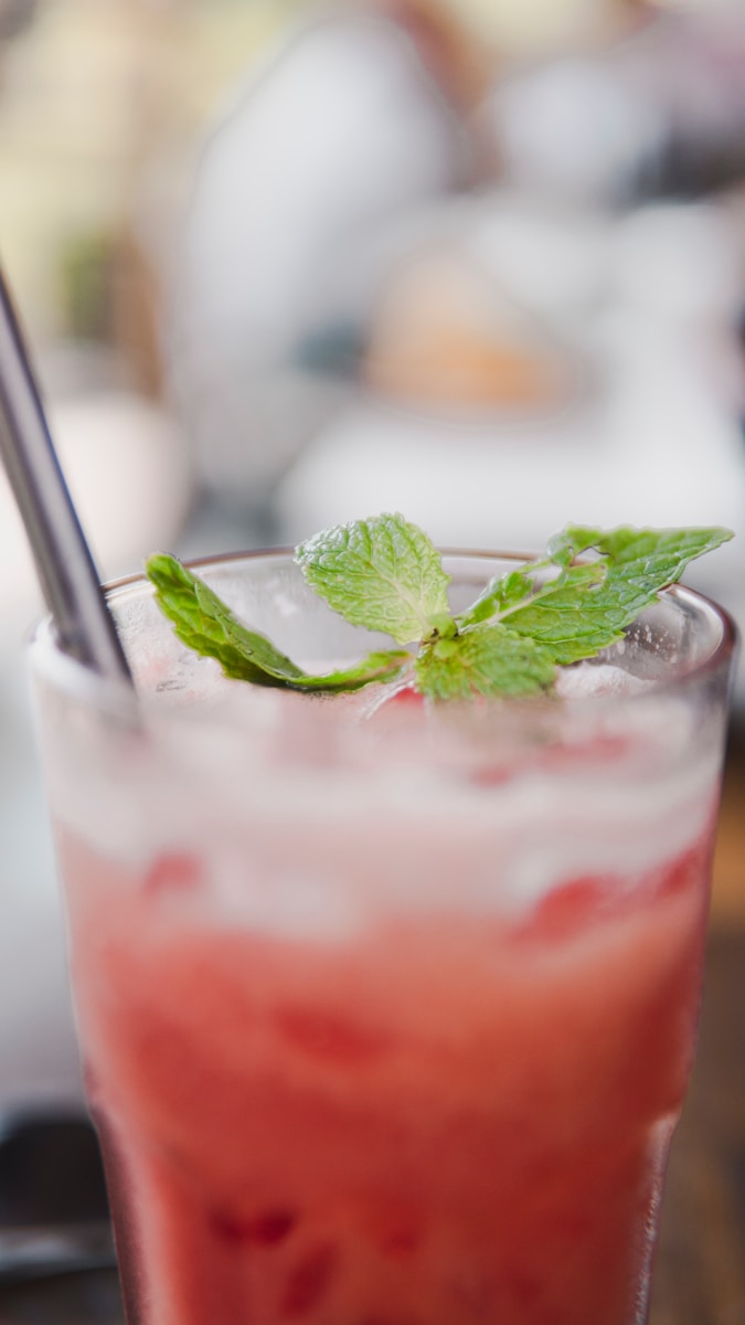Photo by Pablo de la Fuente strawberry juice in clear drinking glass